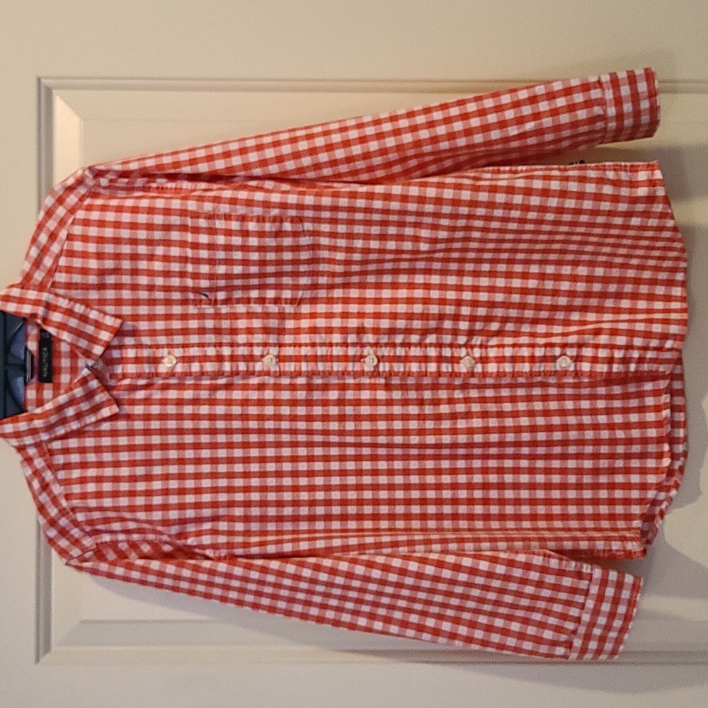 Nautica YL boys plaid button-down shirt